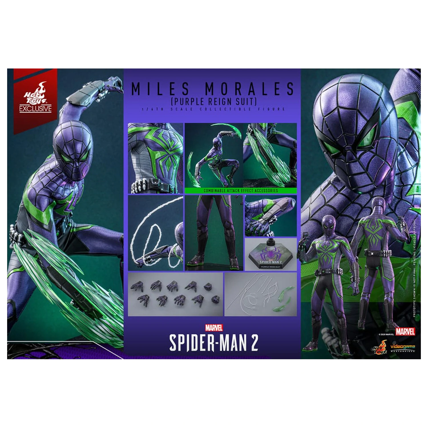 Spider-Man Video Game Masterpiece akčná figúrka 1/6 Miles Morales (Purple Reign Suit) Hot Toys Exclusive 30 cm produktová fotografia