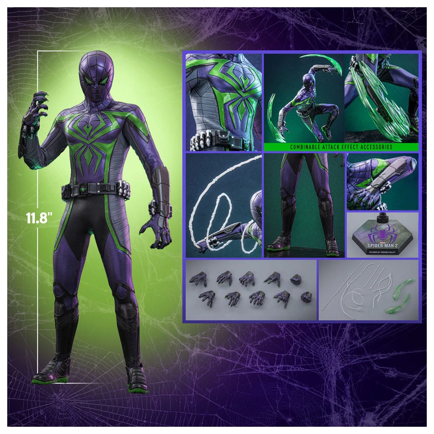 Spider-Man Video Game Masterpiece akčná figúrka 1/6 Miles Morales (Purple Reign Suit) Hot Toys Exclusive 30 cm produktová fotografia