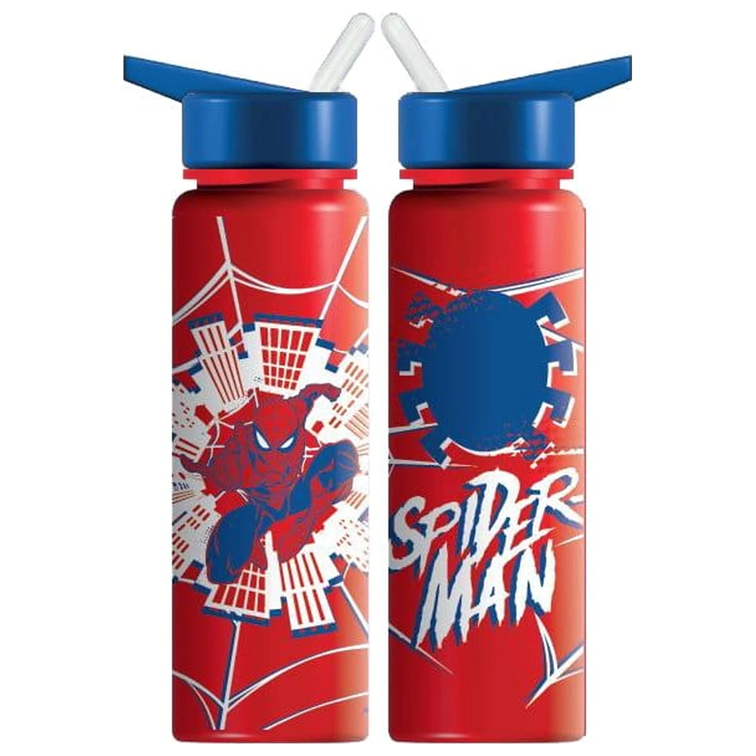 Spider-Man fľaša na nápoje červená, biela a modrá produktová fotografia