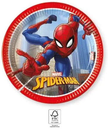 Spider-Man Crime Fighter, Spider-Man papierové taniere 8 ks 20 cm FSC produktová fotografia
