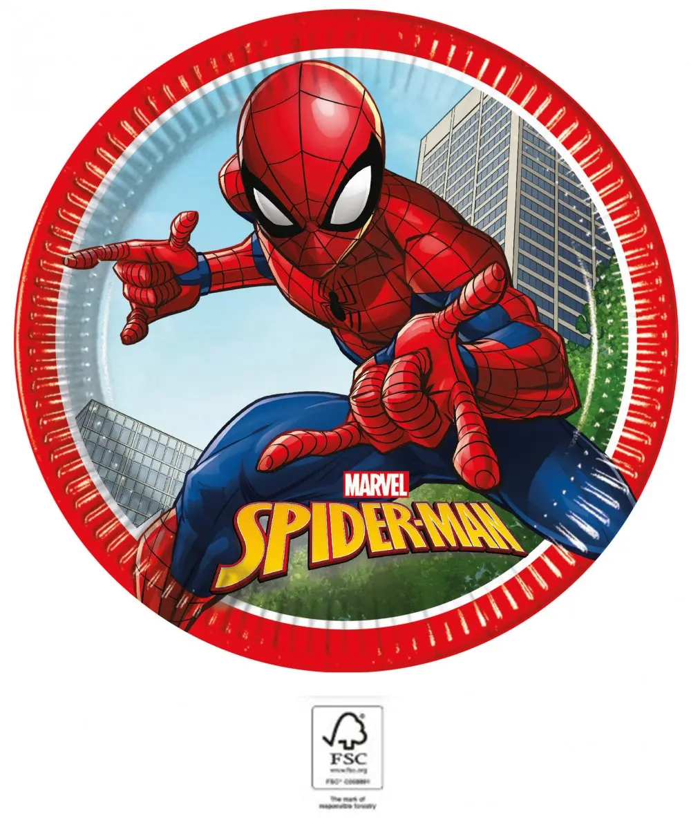 Spiderman Crime Fighter papierové taniere 8 ks 23 cm FSC produktová fotografia