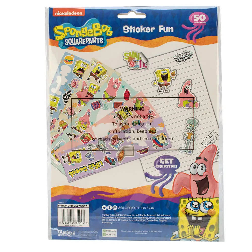 Sponge Bob sada nálepiek produktová fotografia