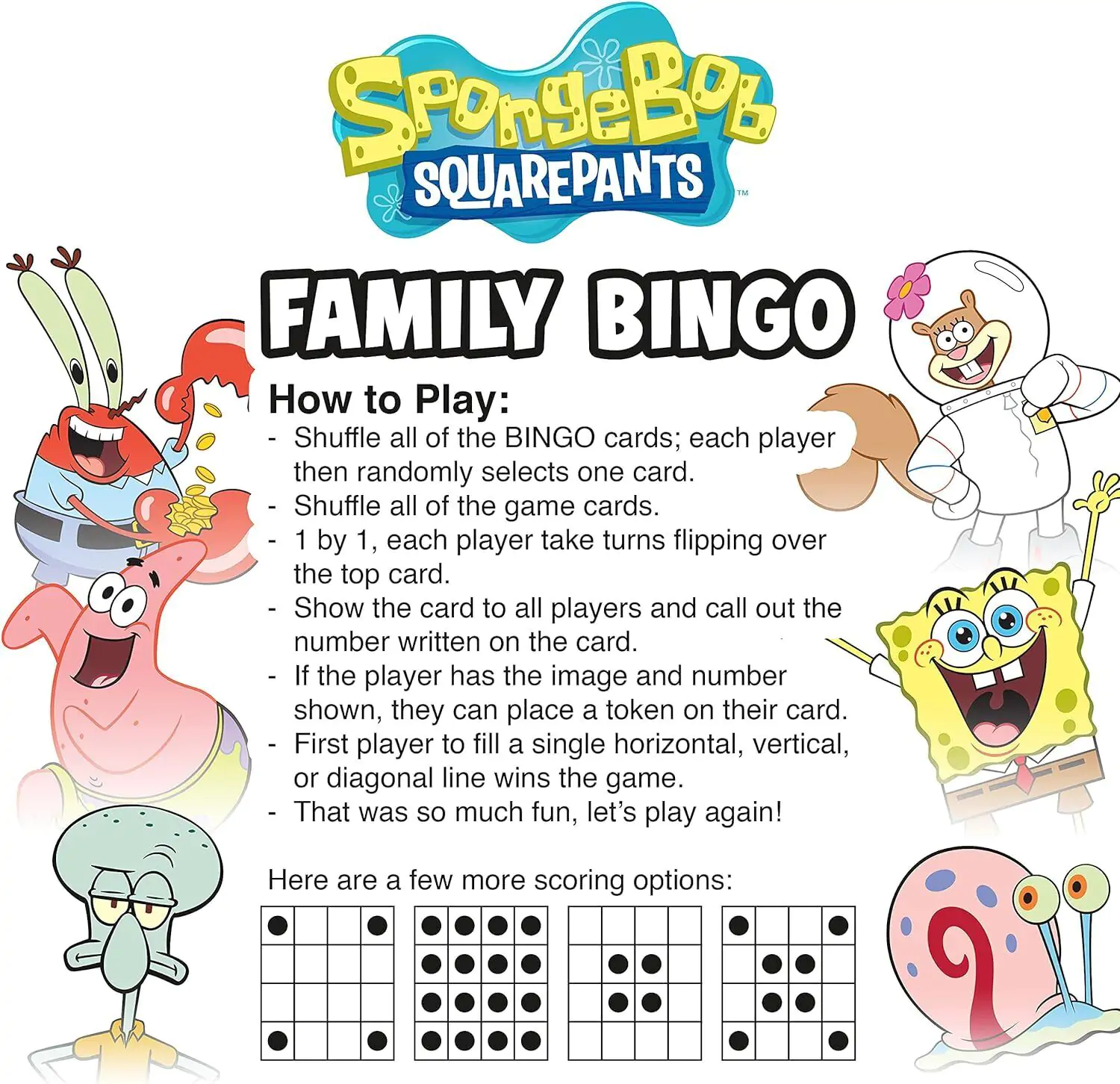 SpongeBob spoločenská hra Family Bingo *English Version* produktová fotografia