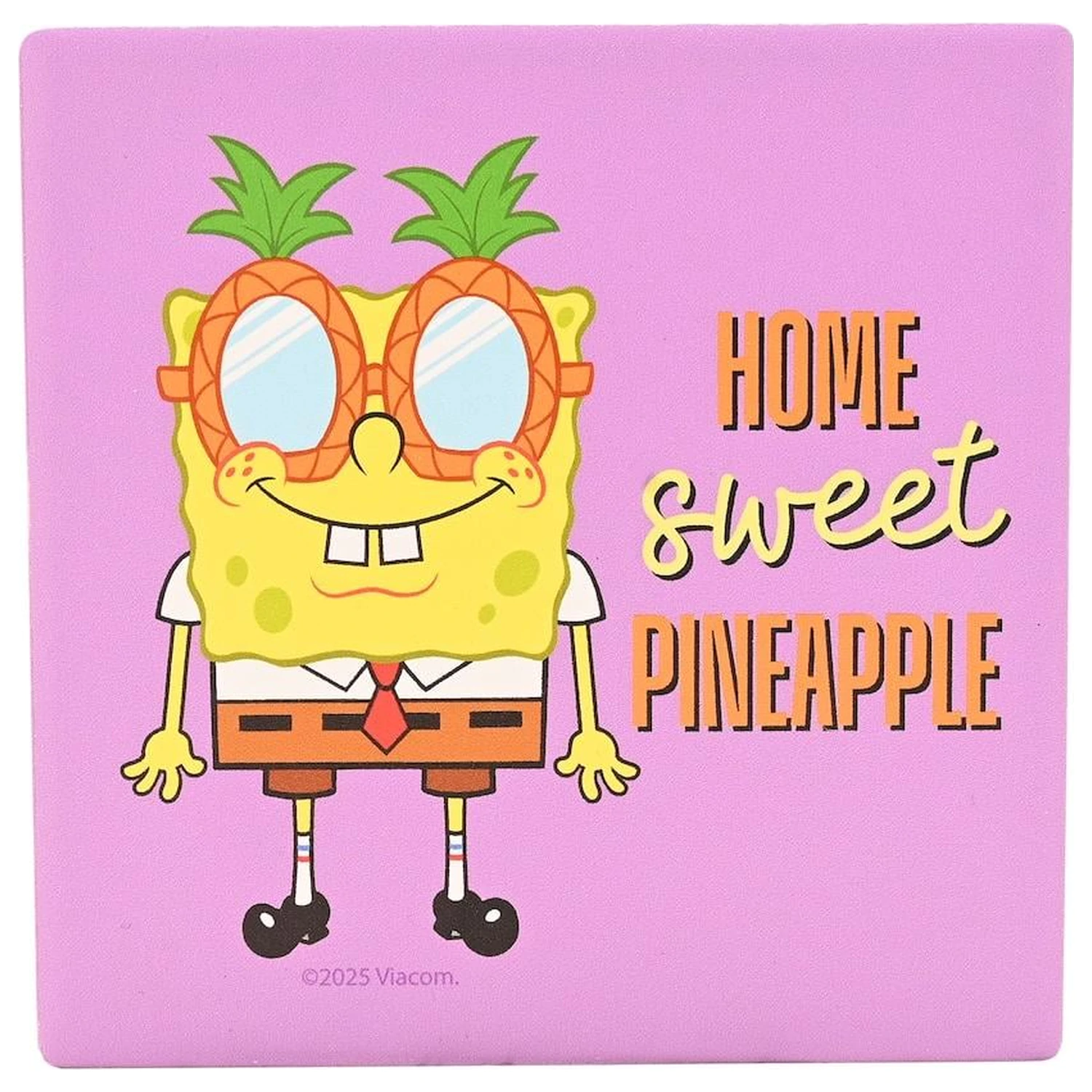 SpongeBob Home Sweet Pineapple keramická štvorcová podložka pod pohár produktová fotografia