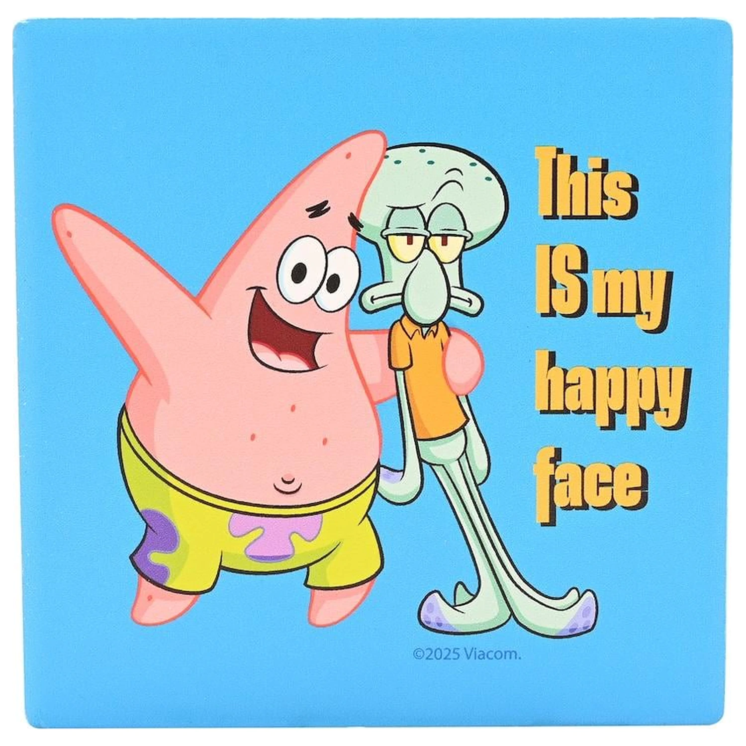 Spongebob My Happy Face keramická štvorcová podložka pod pohár produktová fotografia