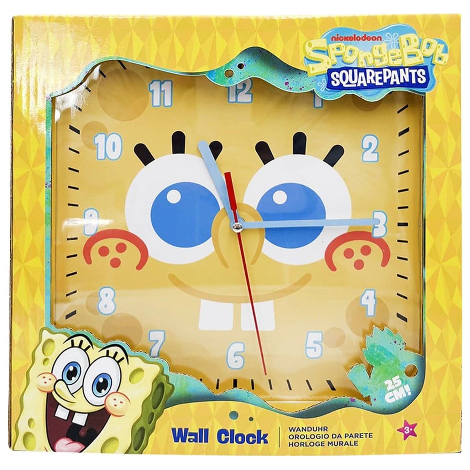 Spongebob Nástenné hodiny štvorcový Spongebob produktová fotografia
