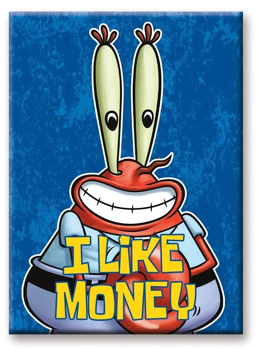 SPONGEBOB SQUAREPANTS I Like Money Magnet 6,3x8,9 cm produktová fotografia
