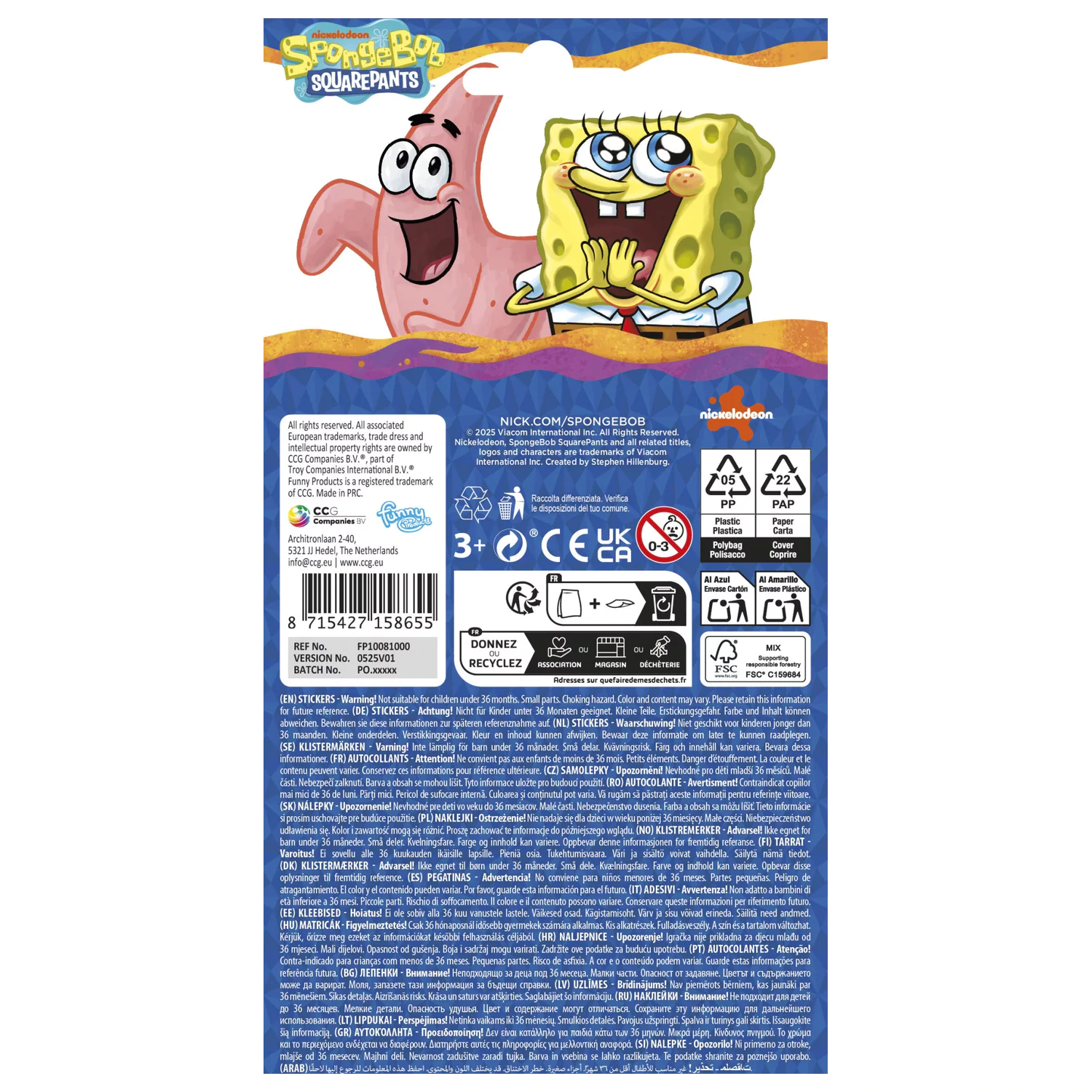 SpongeBob Octopus nálepka produktová fotografia