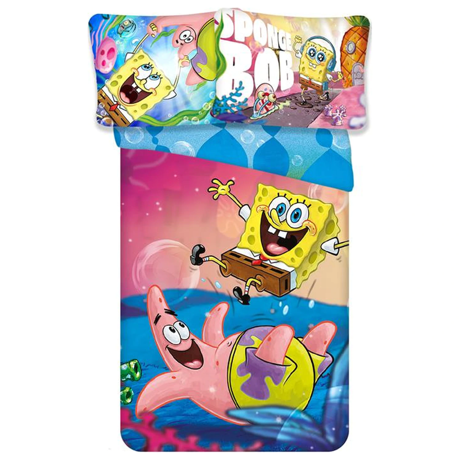 SpongeBob Splash detská, predškolská obliečka na paplón produktová fotografia