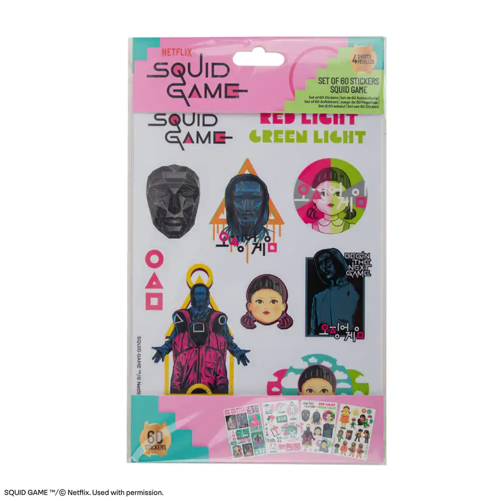 Squid Game balenie nálepiek produktová fotografia
