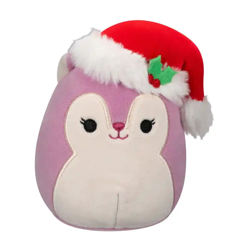 Squishmallows plyšová figúrka Allina the Plum Squirrel so Santa klobúkom 12 cm produktová fotografia