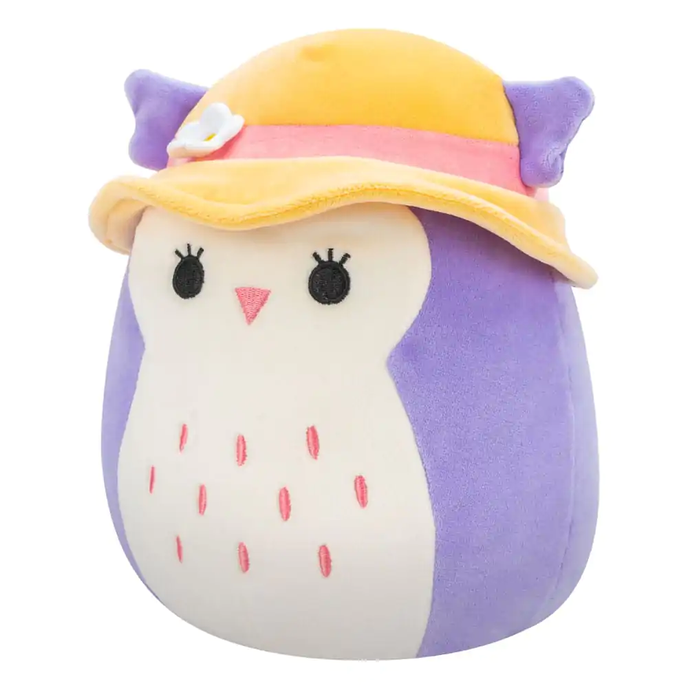 Squishmallows plyšová figúrka Fialová sova so slnečným klobúkom Holly 18 cm produktová fotografia