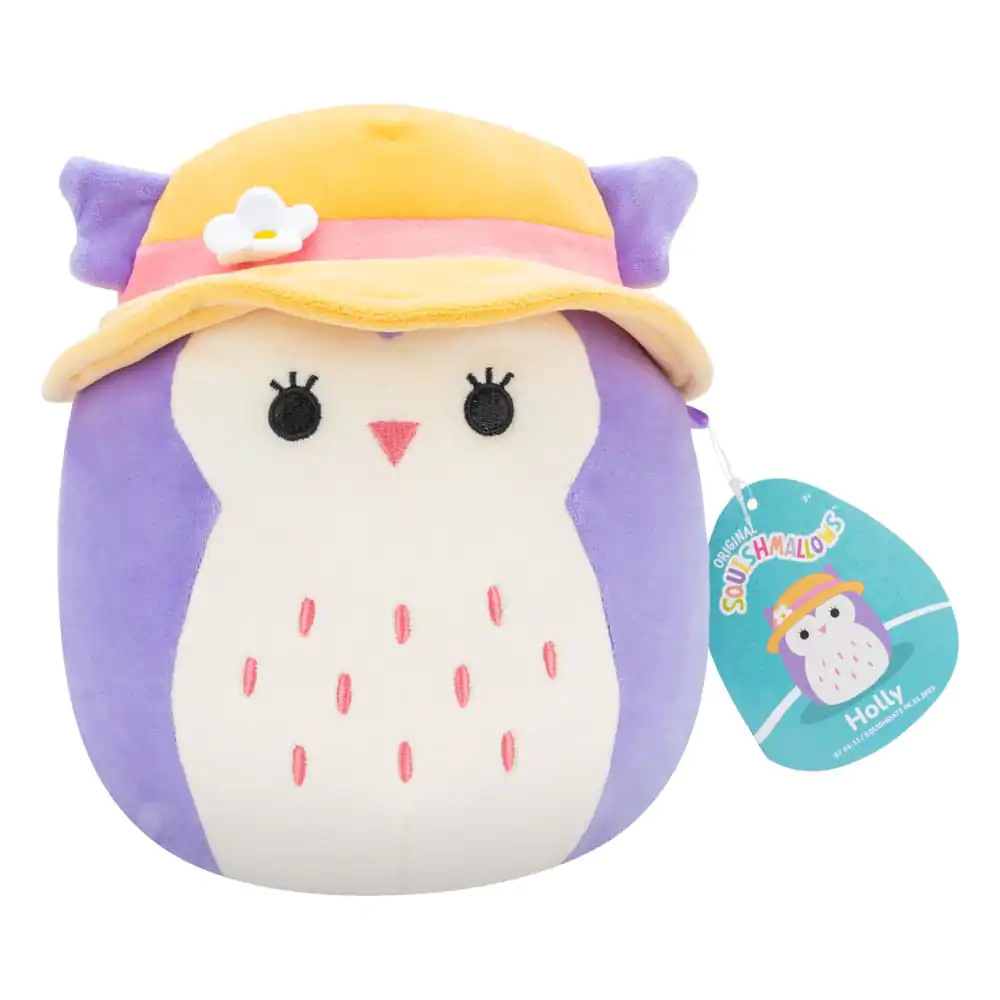 Squishmallows plyšová figúrka Fialová sova so slnečným klobúkom Holly 18 cm produktová fotografia