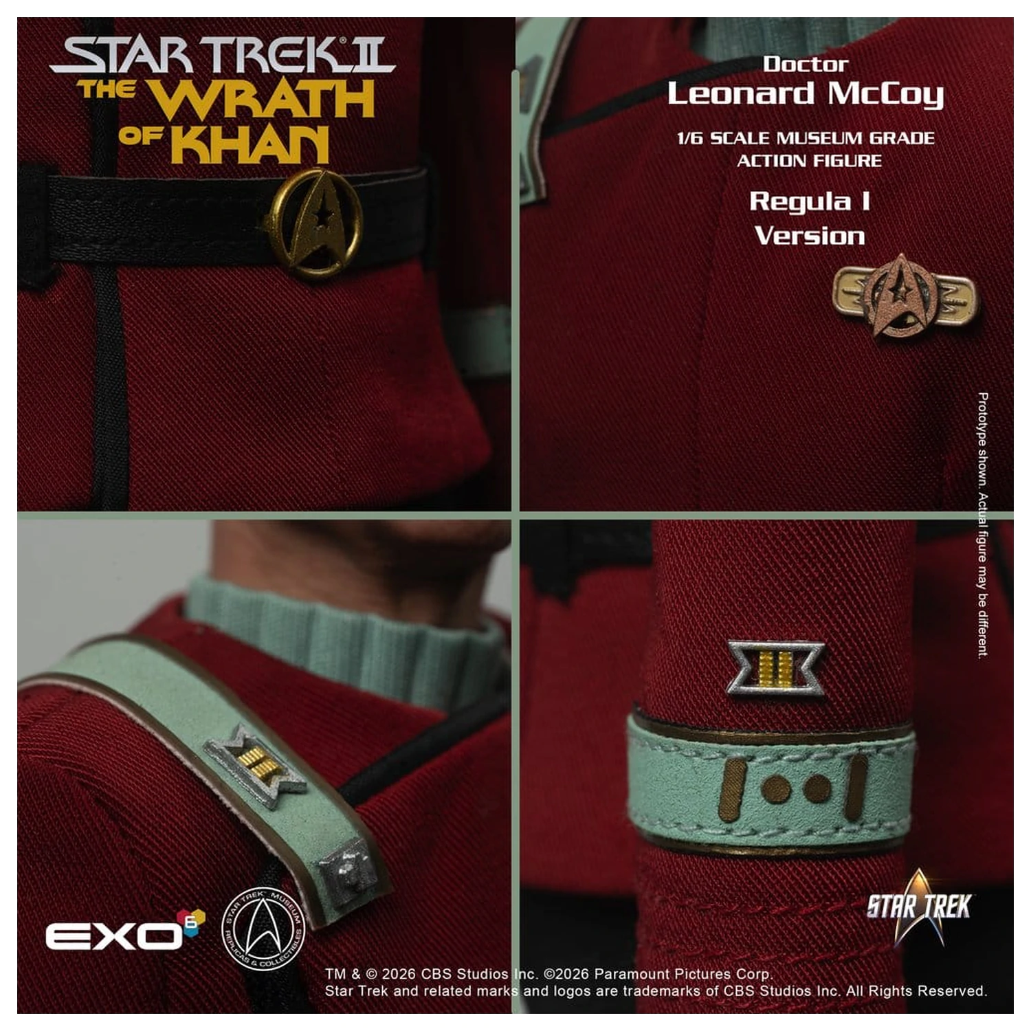 Star Trek II: The Wrath of Khan Akčná figúrka 1/6 Dr. Leonard McCoy Regula I Verzia 30 cm produktová fotografia