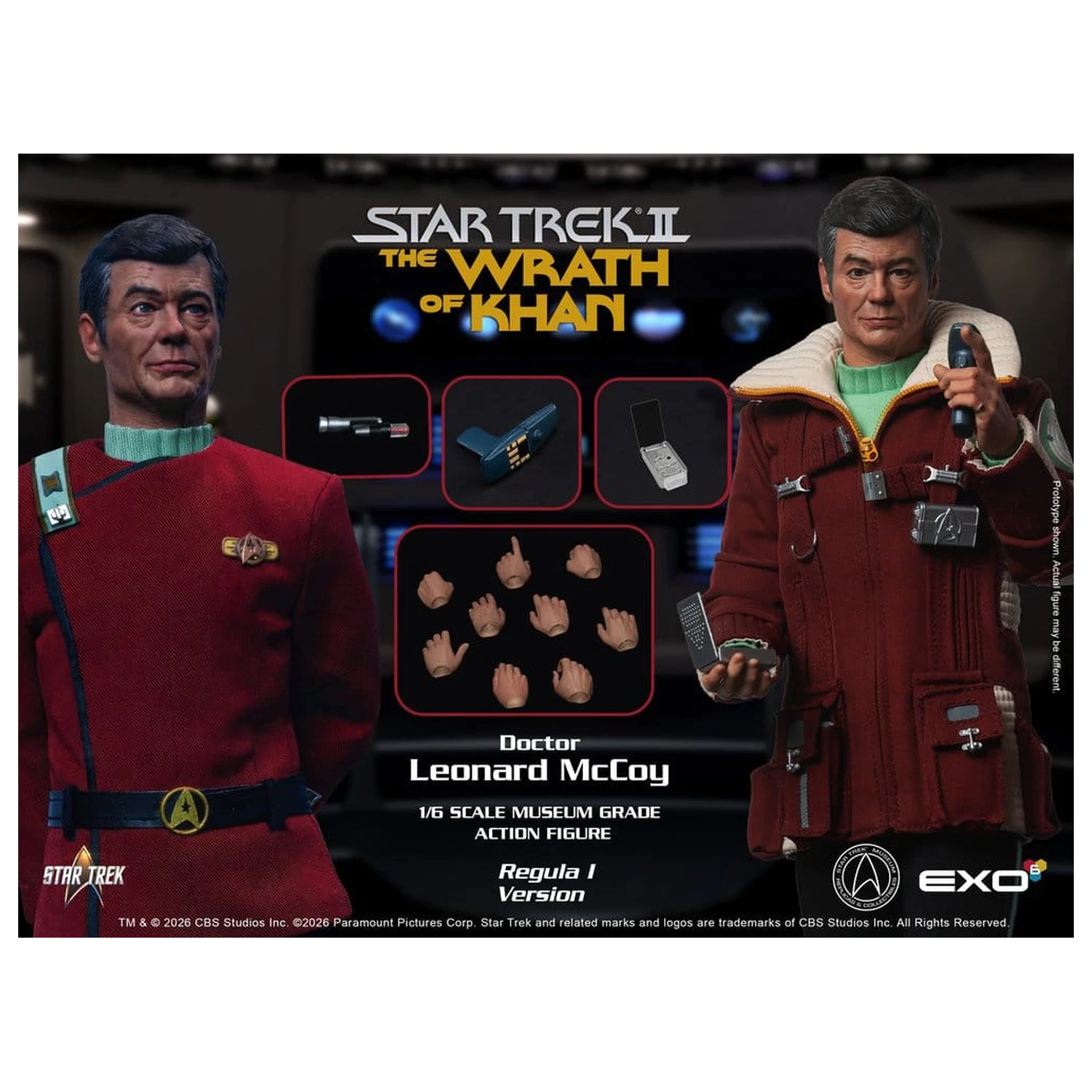 Star Trek II: The Wrath of Khan Akčná figúrka 1/6 Dr. Leonard McCoy Regula I Verzia 30 cm produktová fotografia