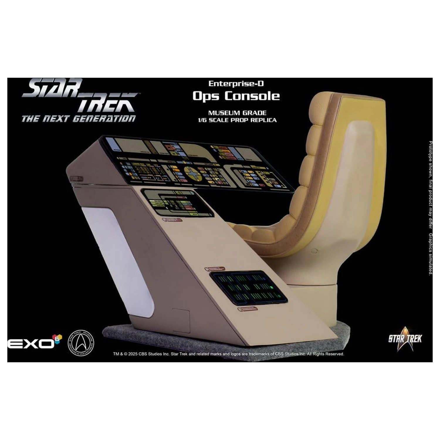 Star Trek: The Next Generation replika 1/6 Enterprise-D mostík OPS konzola produktová fotografia
