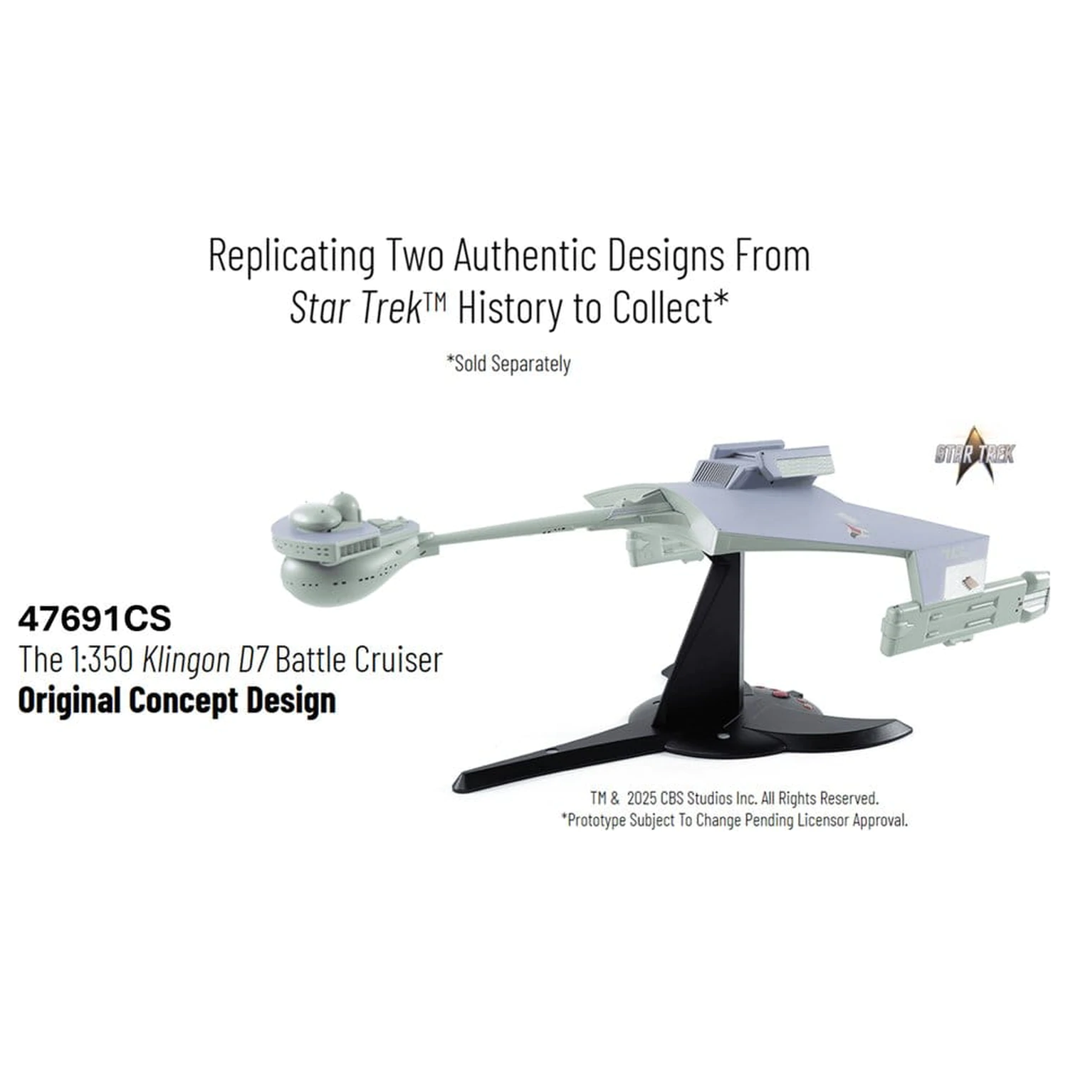 Star Trek TOS DieCast Replika 1/350 Klingon D7 Battle Cruiser Original Concept Design heo EU Exclusive 66 cm produktová fotografia