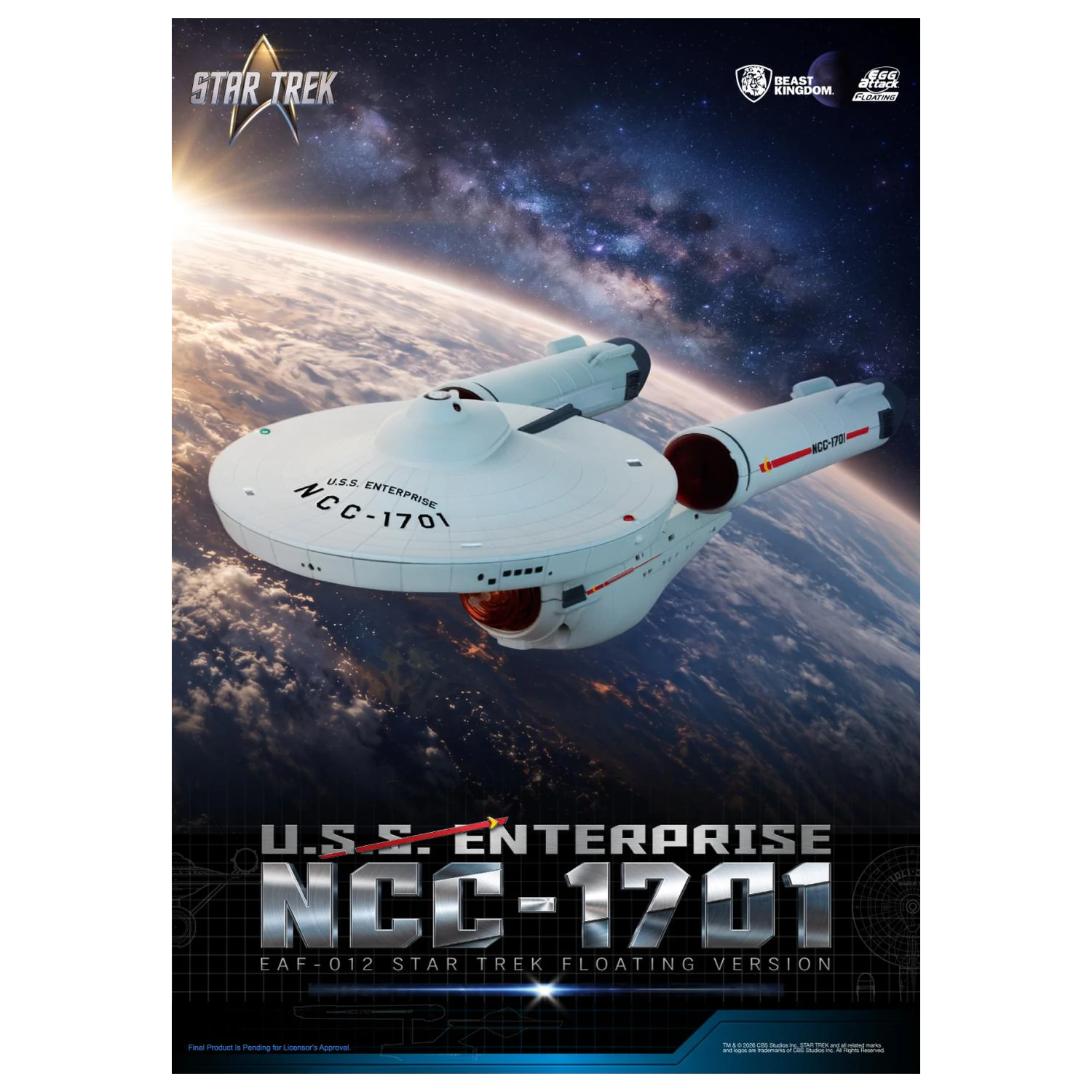 Star Trek U.S.S. Enterprise NCC-1701 Floating soška 8,5 cm produktová fotografia
