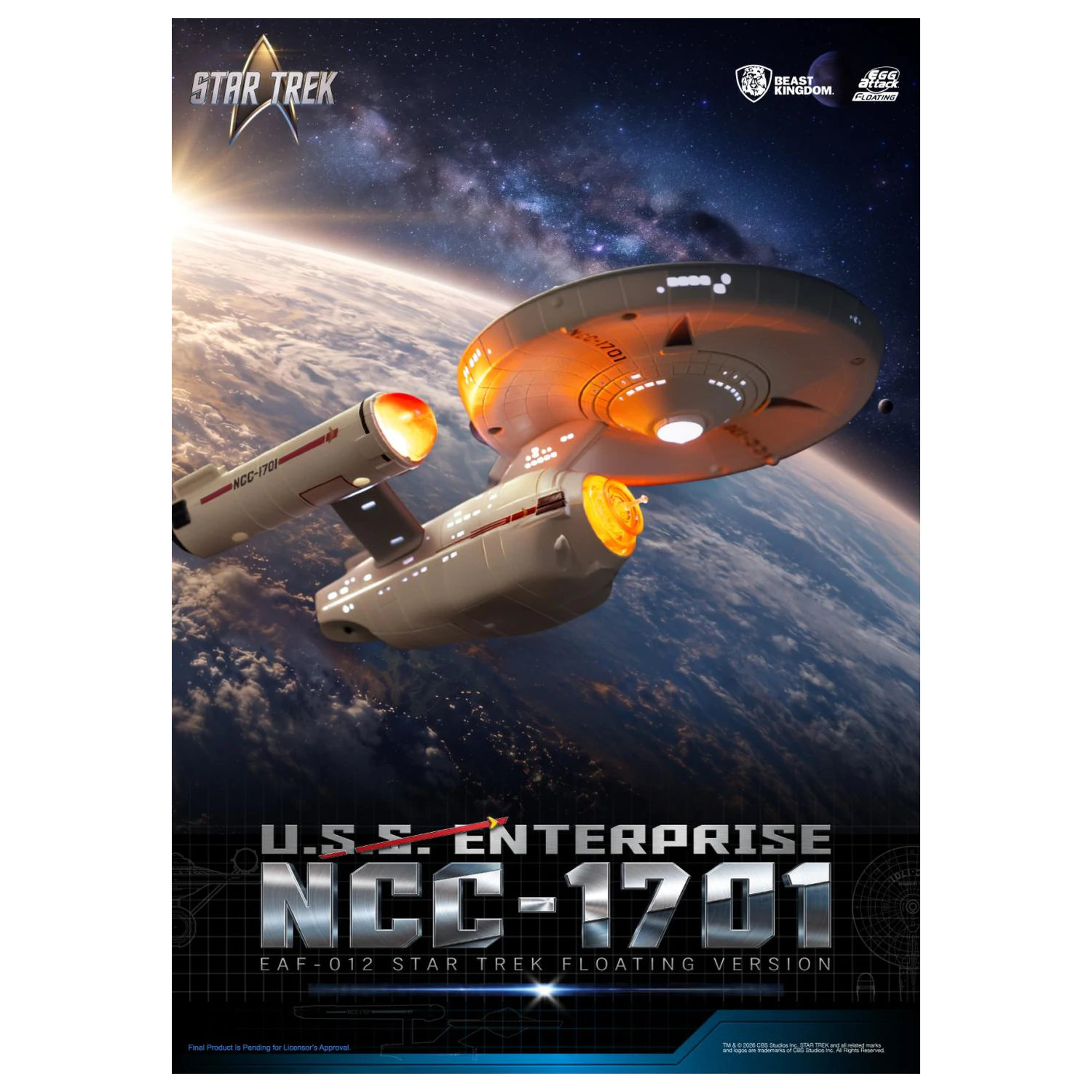 Star Trek U.S.S. Enterprise NCC-1701 Floating soška 8,5 cm produktová fotografia