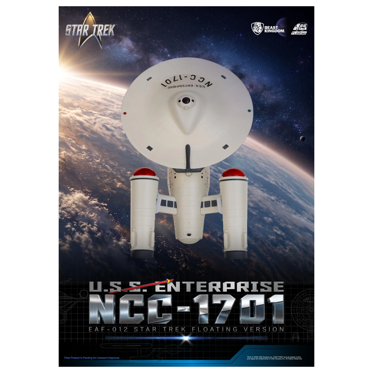 Star Trek U.S.S. Enterprise NCC-1701 Floating soška 8,5 cm produktová fotografia