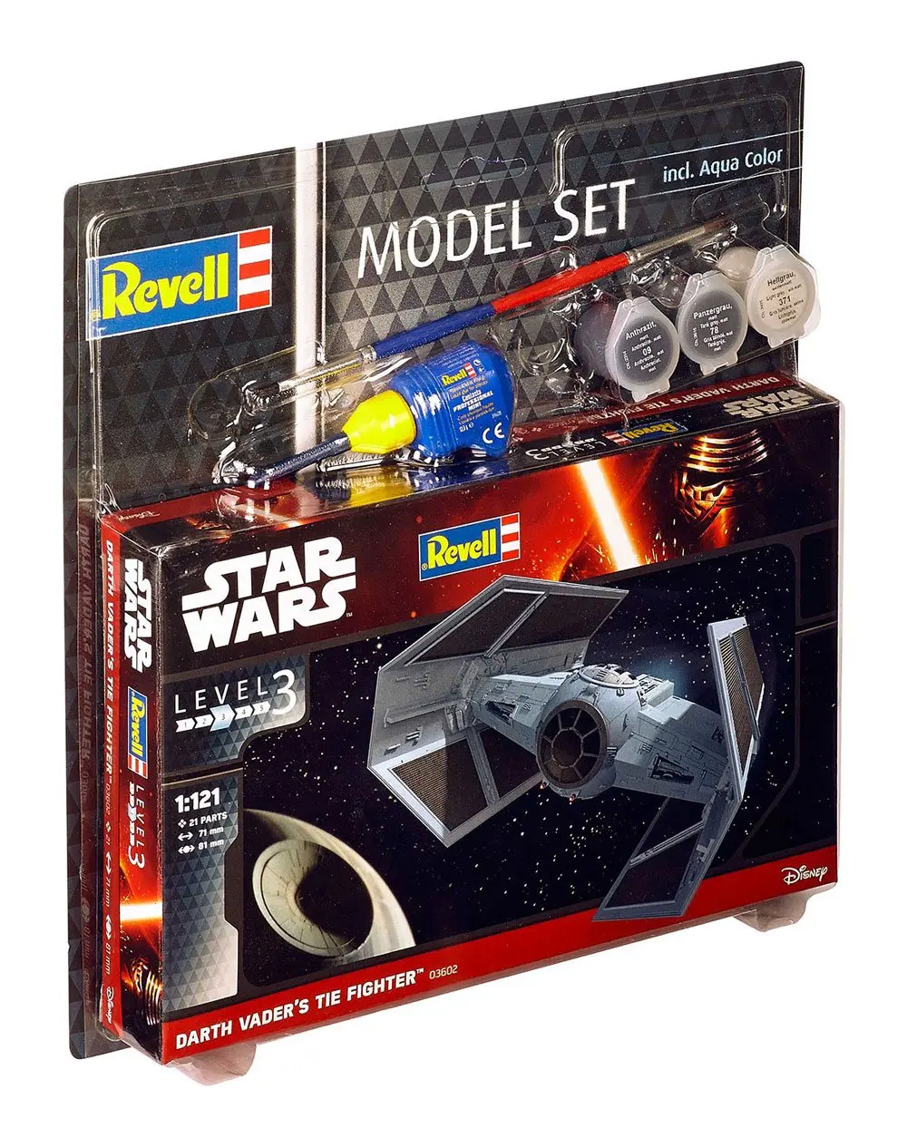 Star Wars súprava na stavbu modelu 1/121 súprava modelu TIE Fighter Dartha Vadera 7 cm produktová fotografia