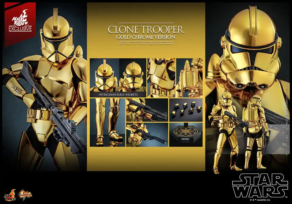 Star Wars Akčná Figúrka 1/6 Clone Trooper (Gold Chrome Version) Exclusive 30 cm produktová fotografia