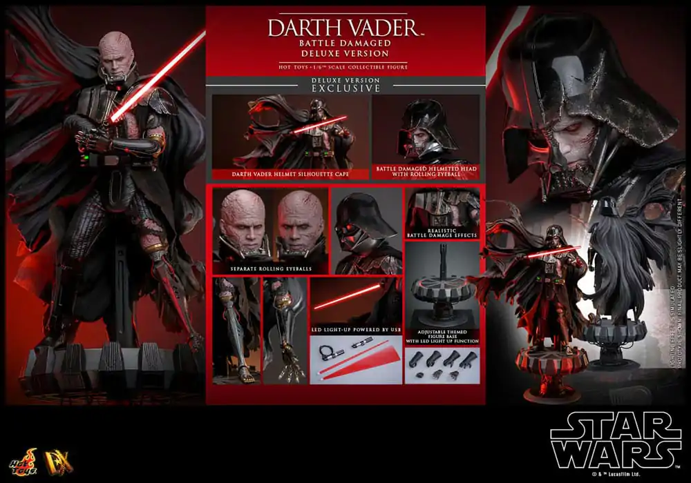 Star Wars Akčná figúrka 1/6 Darth Vader (Battle Damaged) Deluxe verzia 35 cm termékfotó