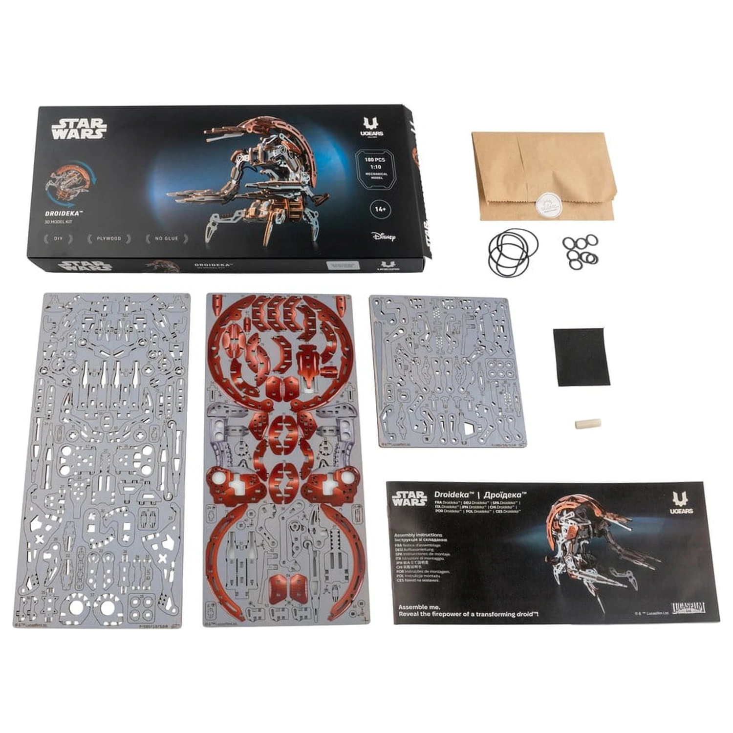 Star Wars 3D Drevené puzzle Droideka produktová fotografia