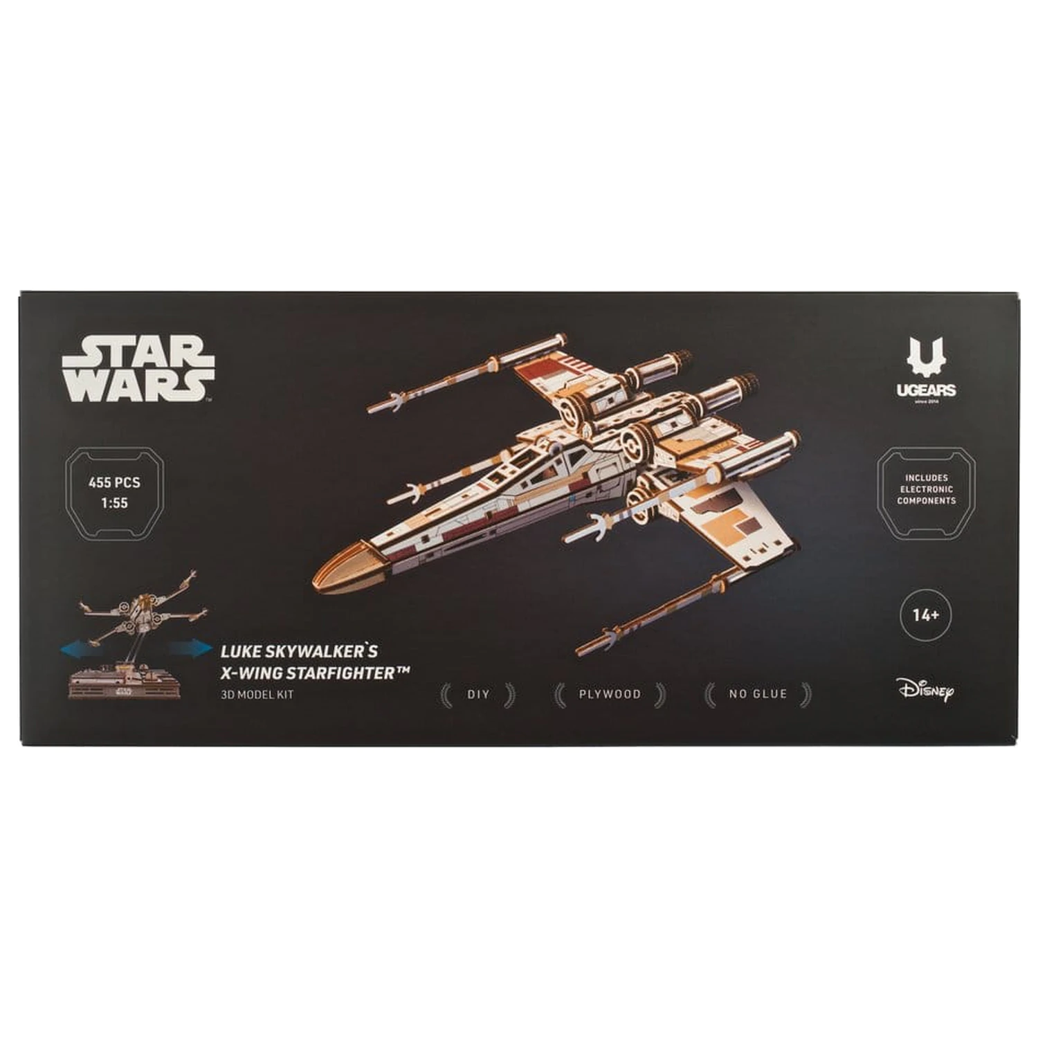 Star Wars 3D drevené puzzle Luke Skywalker's X-Wing Starfighter produktová fotografia