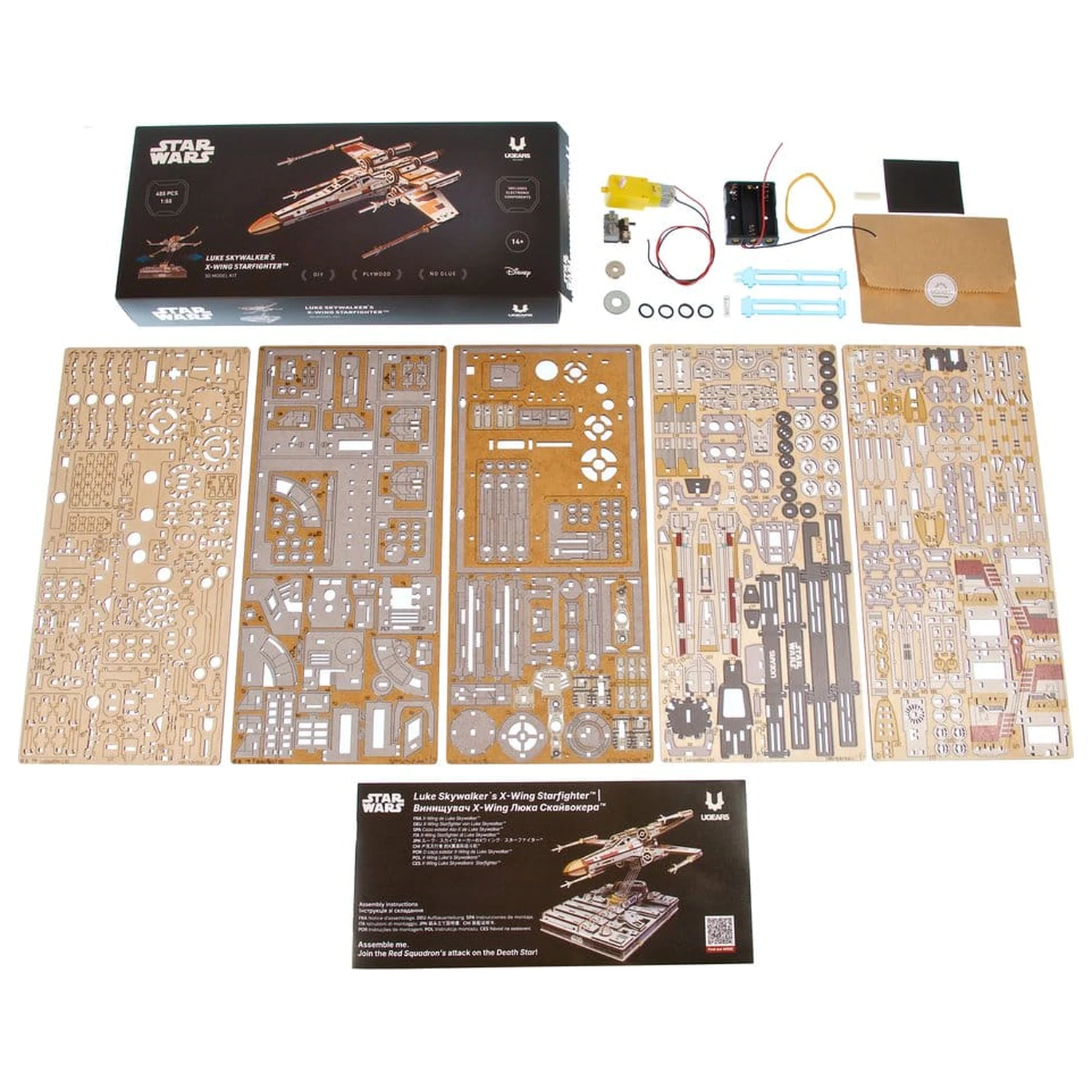 Star Wars 3D drevené puzzle Luke Skywalker's X-Wing Starfighter produktová fotografia