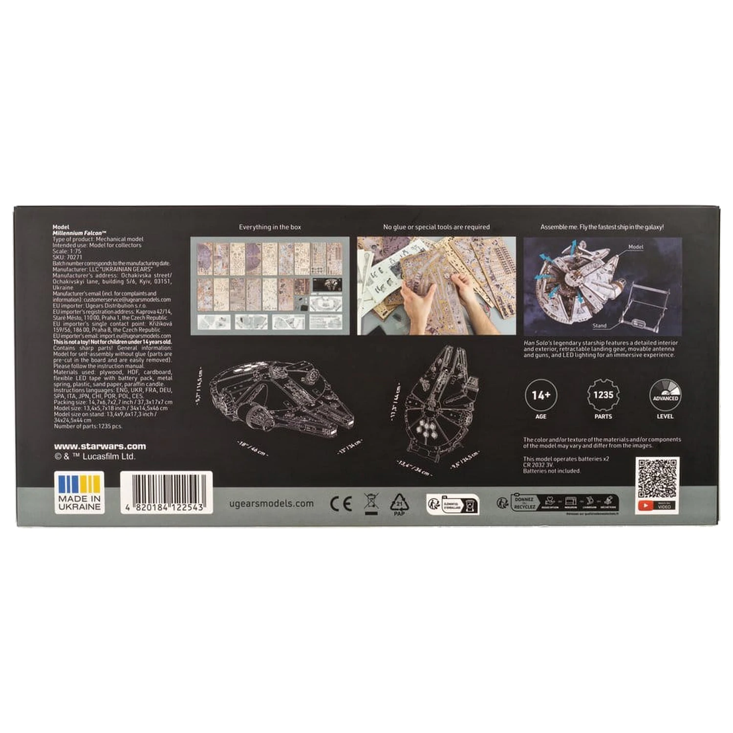Star Wars 3D Drevené Puzzle Millennium Falcon produktová fotografia