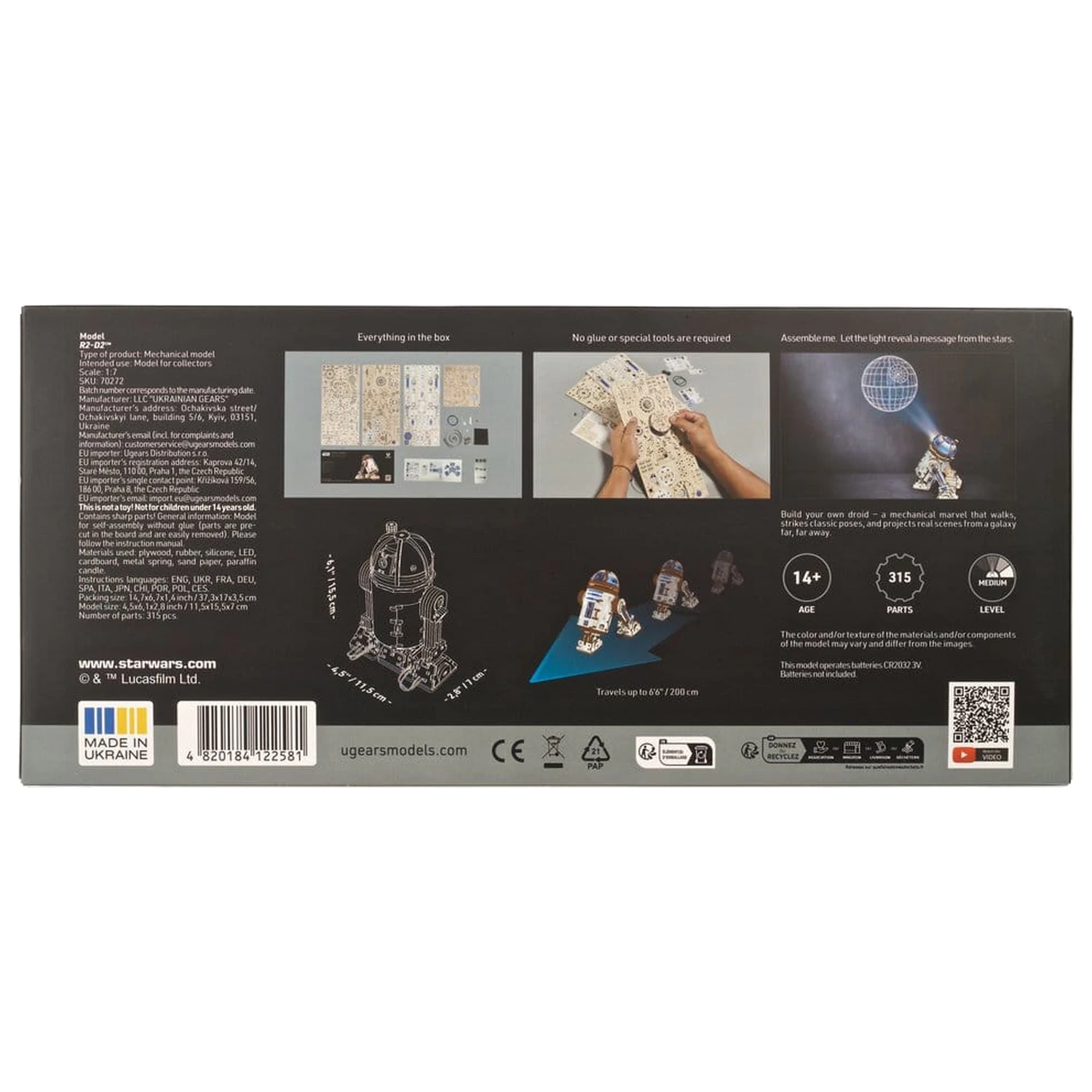 Star Wars 3D Drevené puzzle R2-D2 produktová fotografia