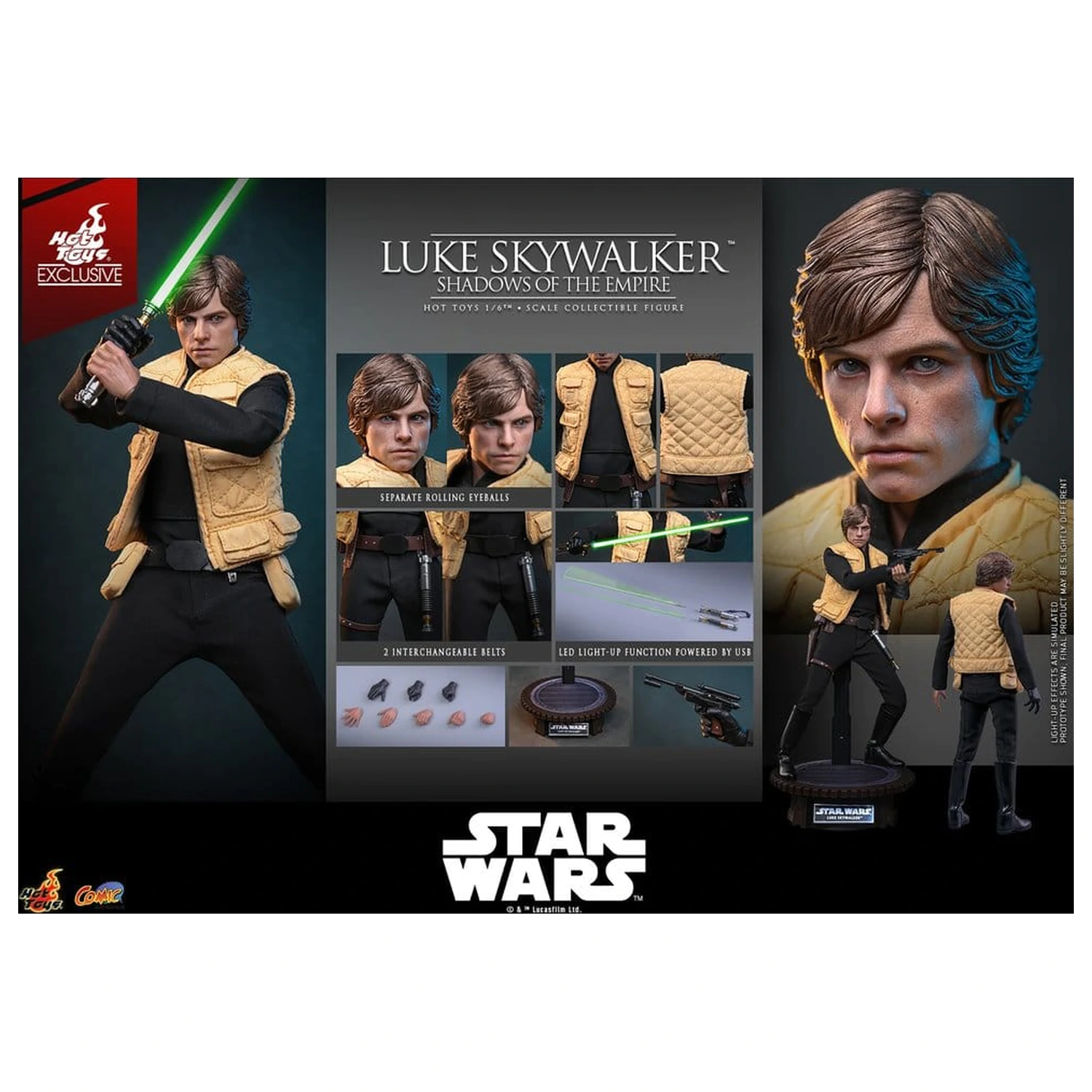 Star Wars Comic Masterpiece akčná figúrka 1/6 Luke Skywalker (Shadows Of The Empire) (Hot Toys Exclusive) 28 cm produktová fotografia