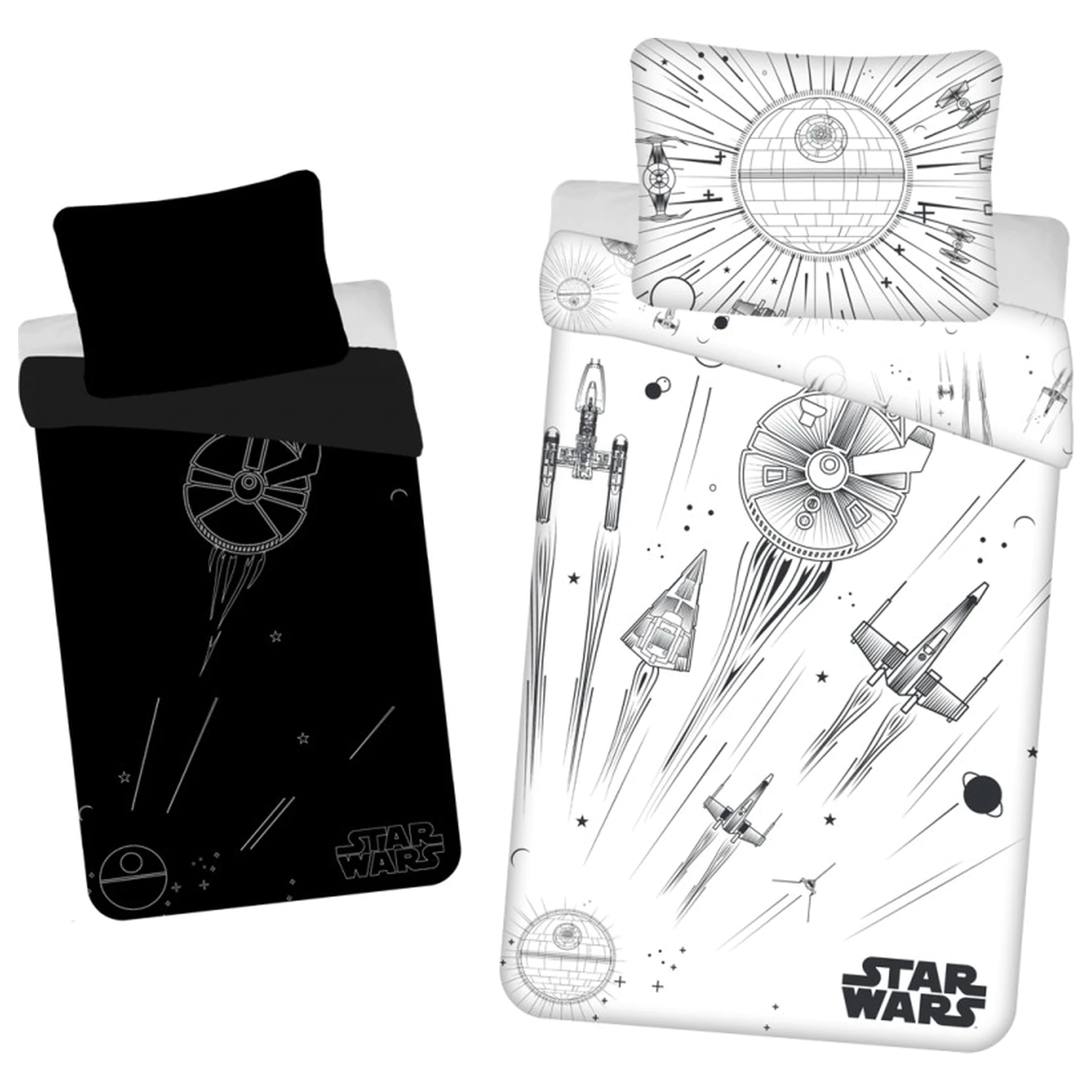 Star Wars Death Star svietiaci v tme obliečka na paplón produktová fotografia