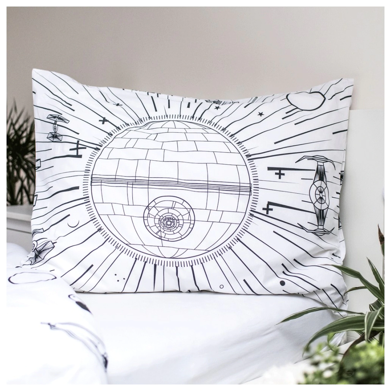 Star Wars Death Star svietiaci v tme obliečka na paplón produktová fotografia