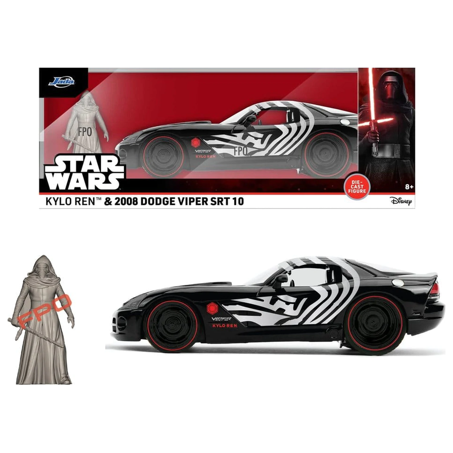 Star Wars Diecast Model 1:24 Kylo Ren Dodge Viper SRT10 2008 produktová fotografia