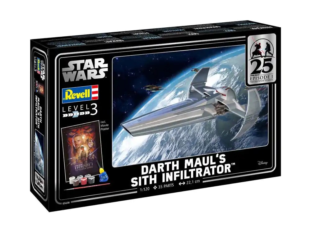 Star Wars Episode I Model Kit Darčeková súprava 1/120 Sith Infiltrátor Darth Maul'a 22 cm termékfotó