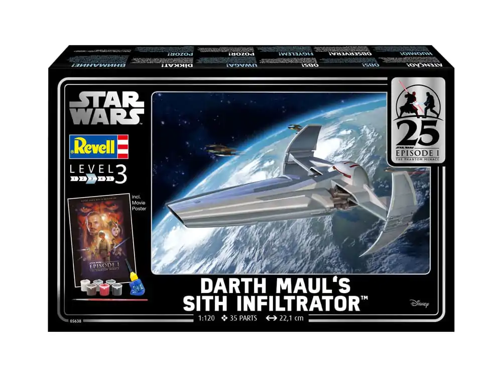 Star Wars Episode I Model Kit Darčeková súprava 1/120 Sith Infiltrátor Darth Maul'a 22 cm termékfotó