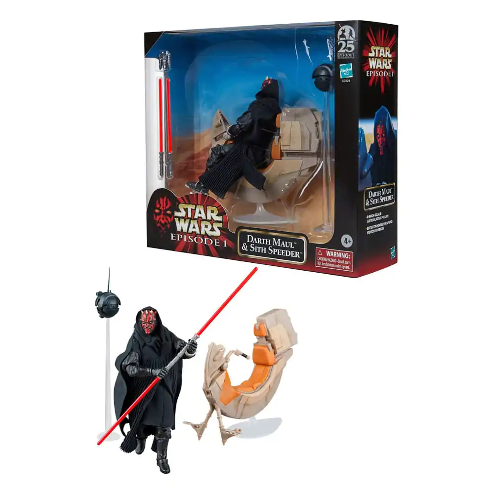 Star Wars Episode I Black Series Vozidlo s akčnou figúrkou Darth Maul & Sith Speeder SDCC 2024 produktová fotografia