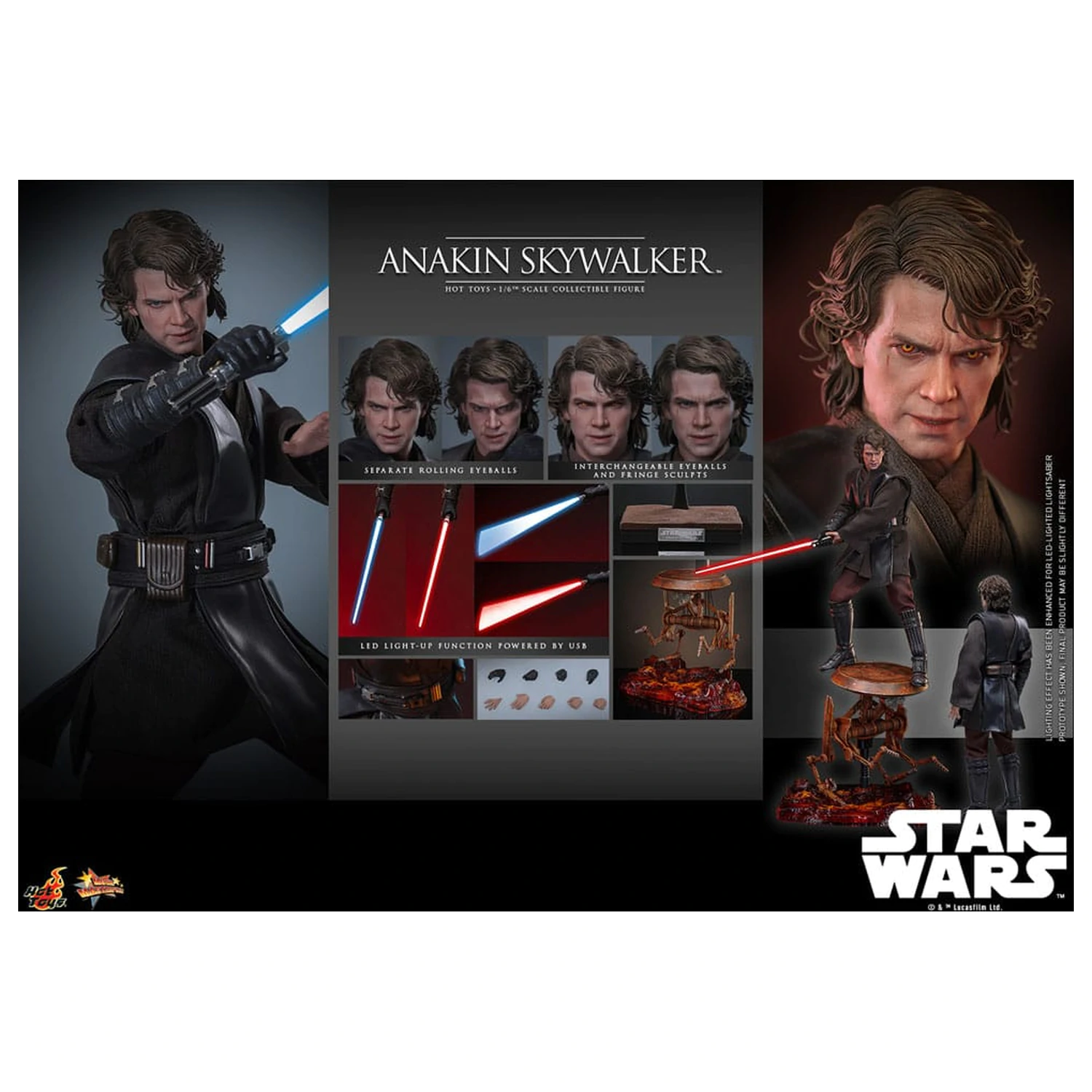 Star Wars: Episode III - Revenge of the Sith Movie Masterpiece akčná figúrka 1/6 Anakin Skywalker 31 cm produktová fotografia