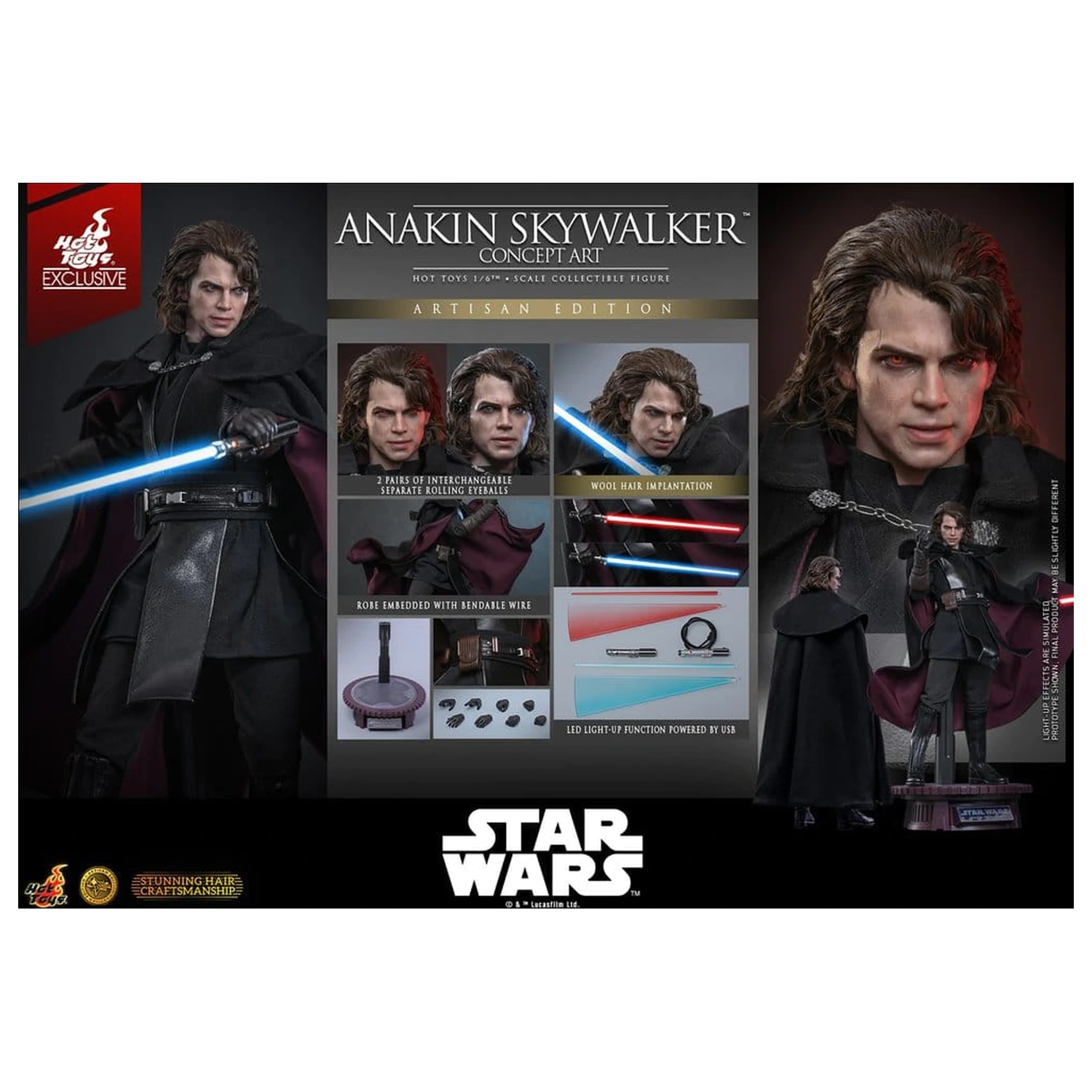 Star Wars Episode III: Revenge Of The Sith Movie Masterpiece akčná figúrka 1/6 Anakin Skywalker (Concept Art Version) (Artisan Edition) Hot Toys Exclusive 31 cm produktová fotografia