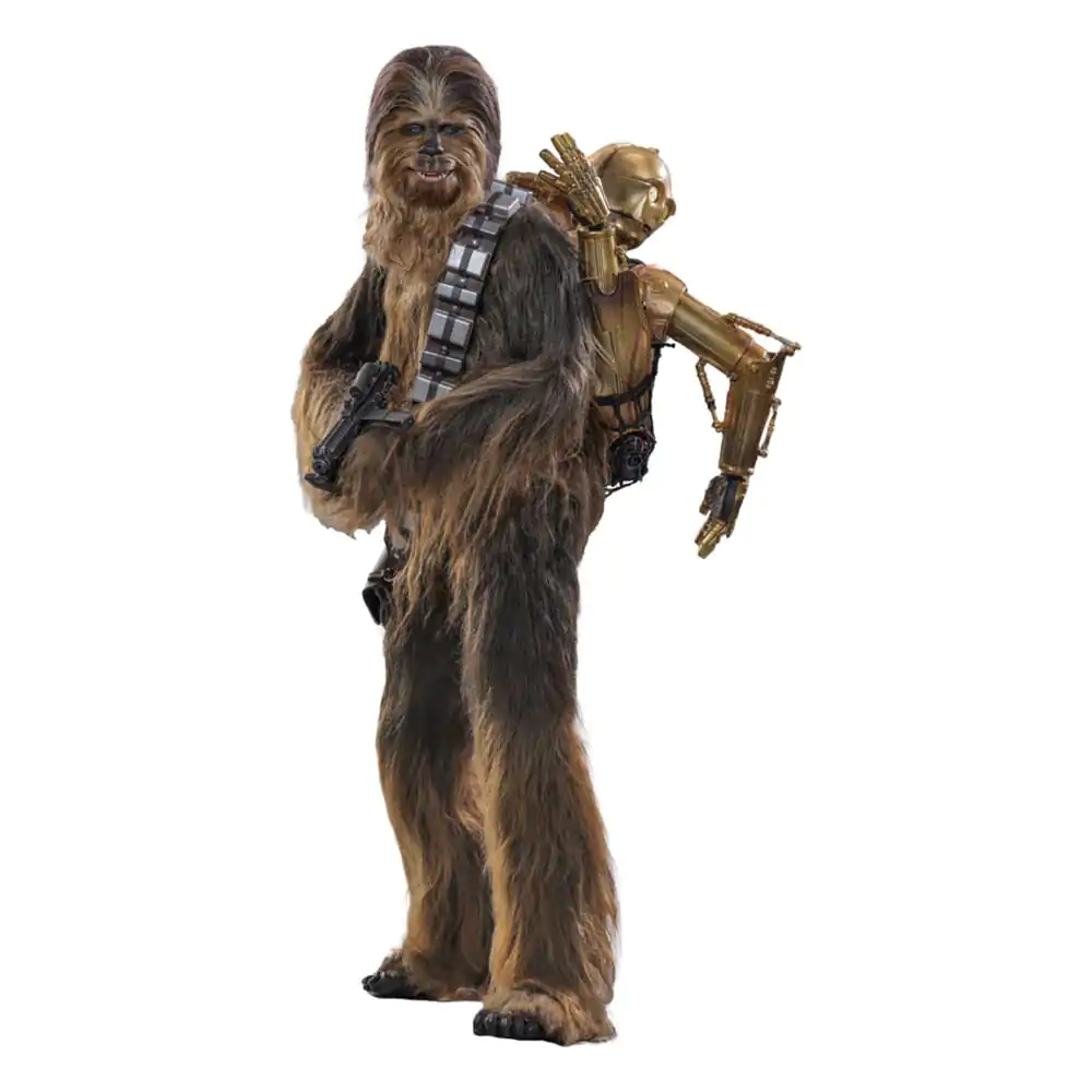 Star Wars Episode V Movie Masterpiece Akčná figúrka 1/6 Chewbacca s rozobratým C-3PO 36 cm termékfotó