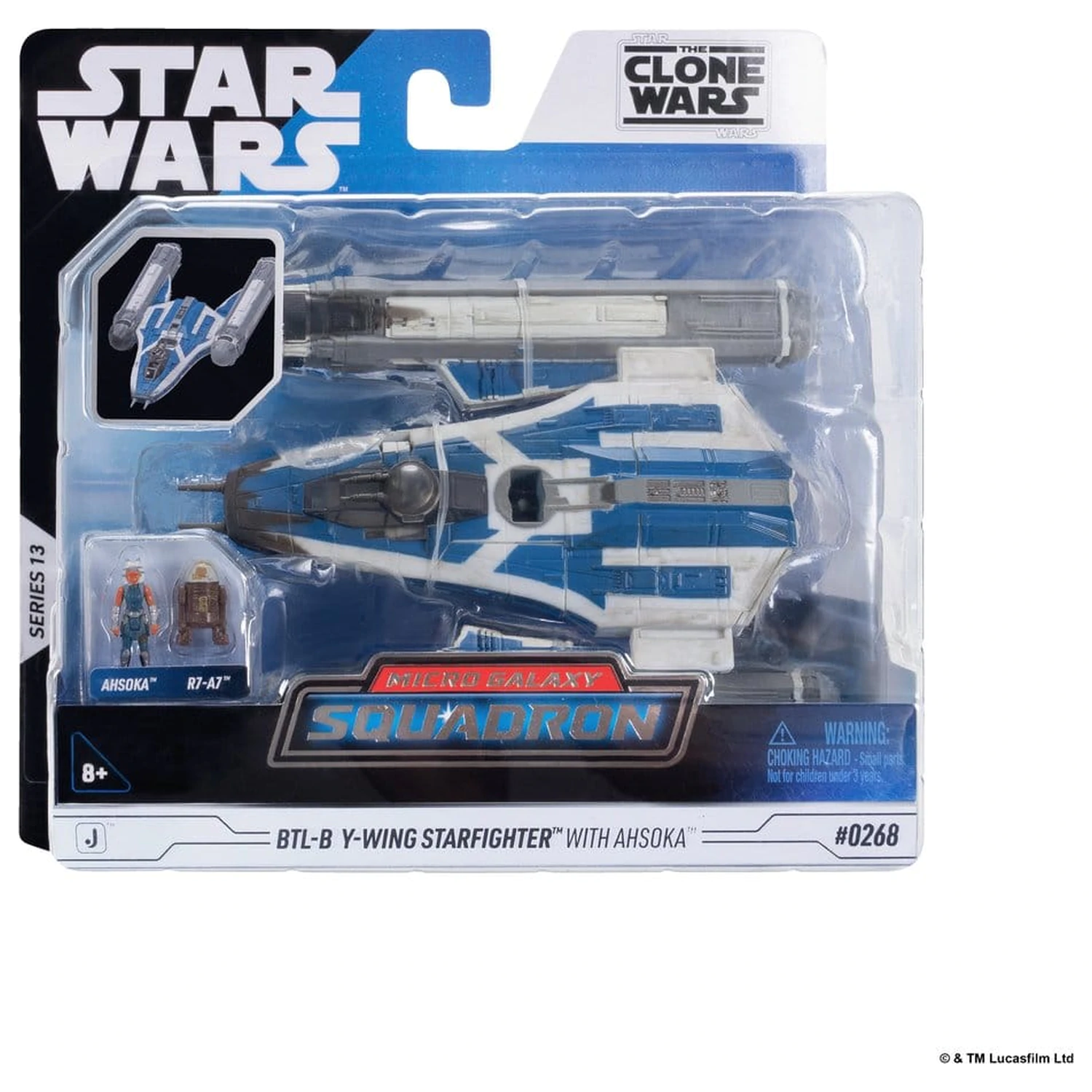 Star Wars Stredne veľké vozidlo a figúrka BTL-B Y-wing & Ahsoka & R7-A7 produktová fotografia