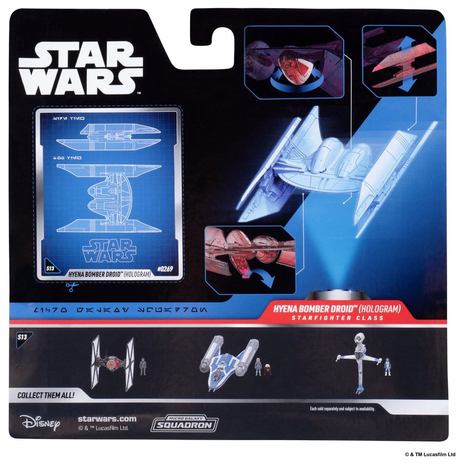 Star Wars stredné vozidlo a figúrka Assortment Hyena Vulture Bomber (červený hologram) a Battle Droid (Chase) produktová fotografia