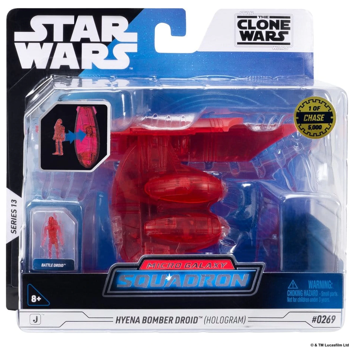 Star Wars stredné vozidlo a figúrka Assortment Hyena Vulture Bomber (červený hologram) a Battle Droid (Chase) produktová fotografia