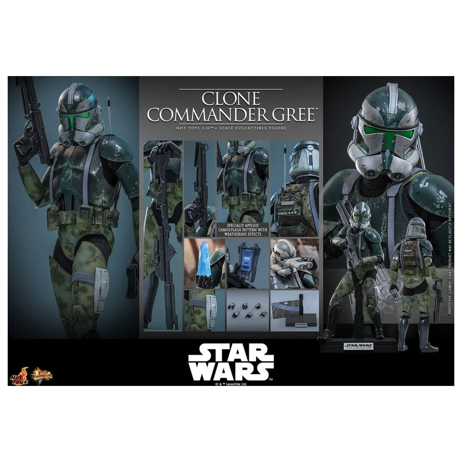 Star Wars Movie Masterpiece Akčná figúrka 1/6 Clone Commander Gree 30 cm produktová fotografia