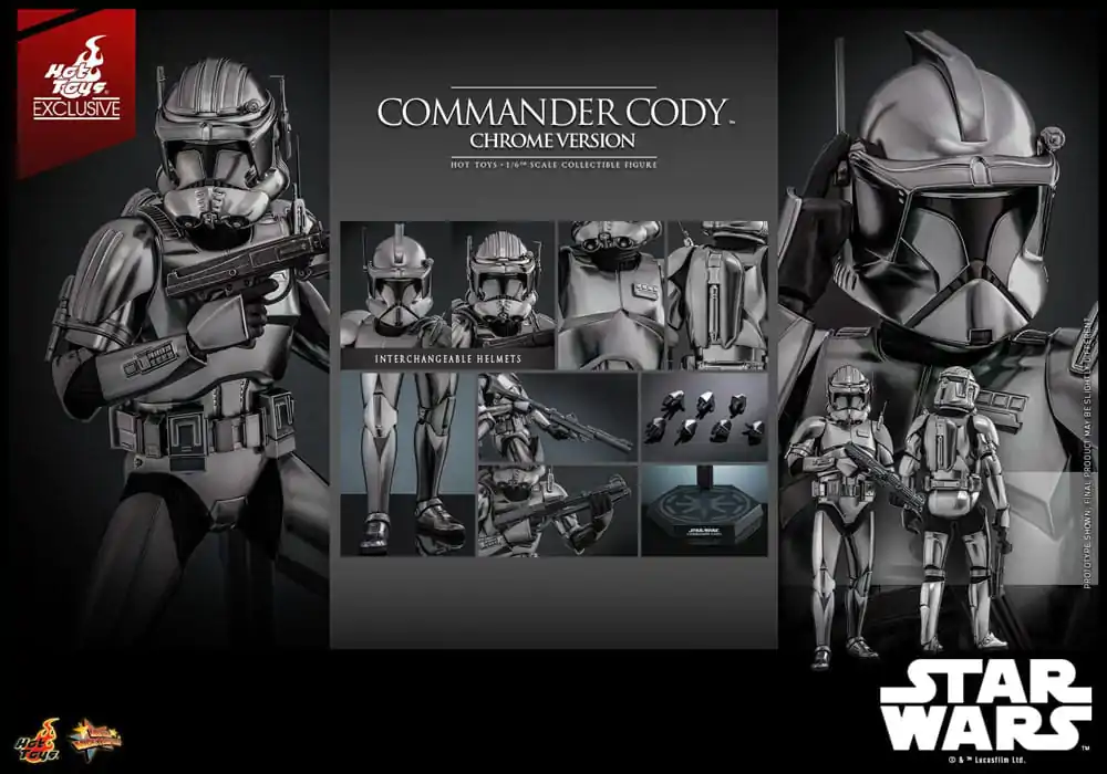 Star Wars Movie Masterpiece akčná figúrka 1/6 Commander Cody (Chrome Version) Hot Toys Exclusive 30 cm produktová fotografia