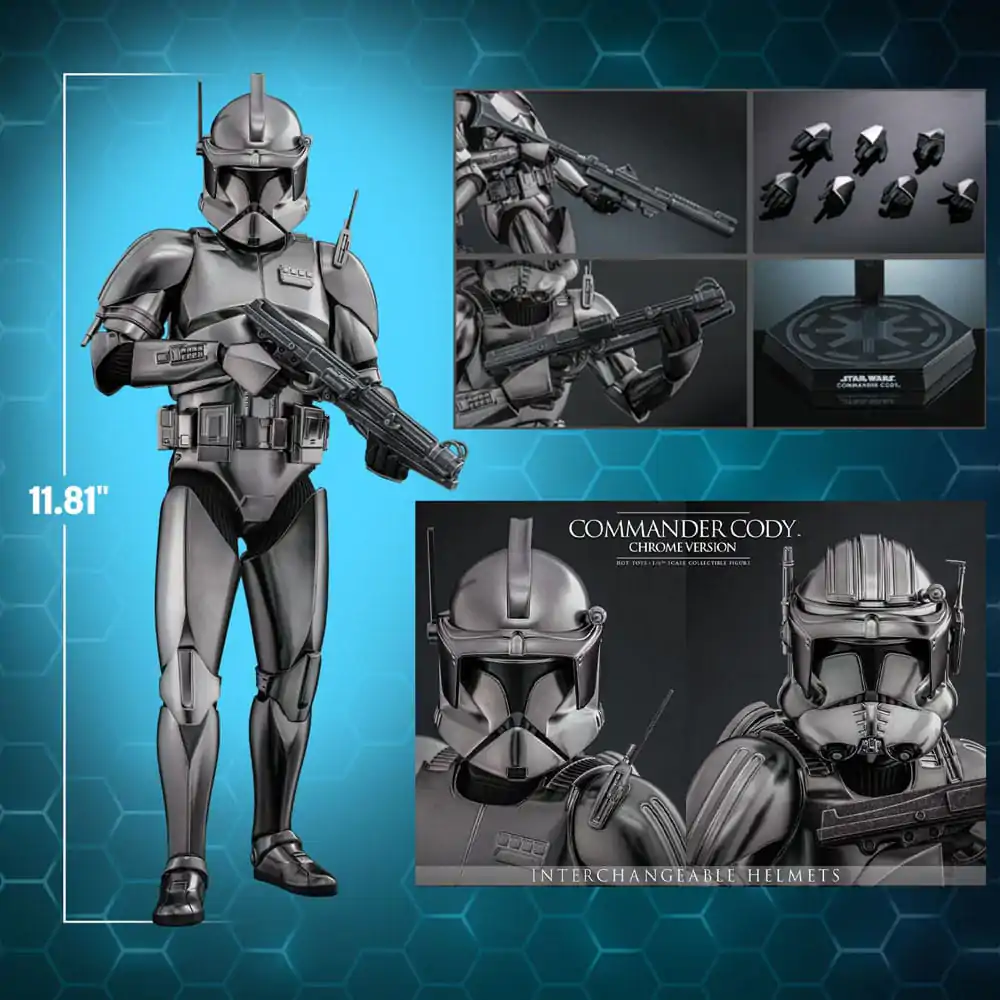 Star Wars Movie Masterpiece akčná figúrka 1/6 Commander Cody (Chrome Version) Hot Toys Exclusive 30 cm produktová fotografia
