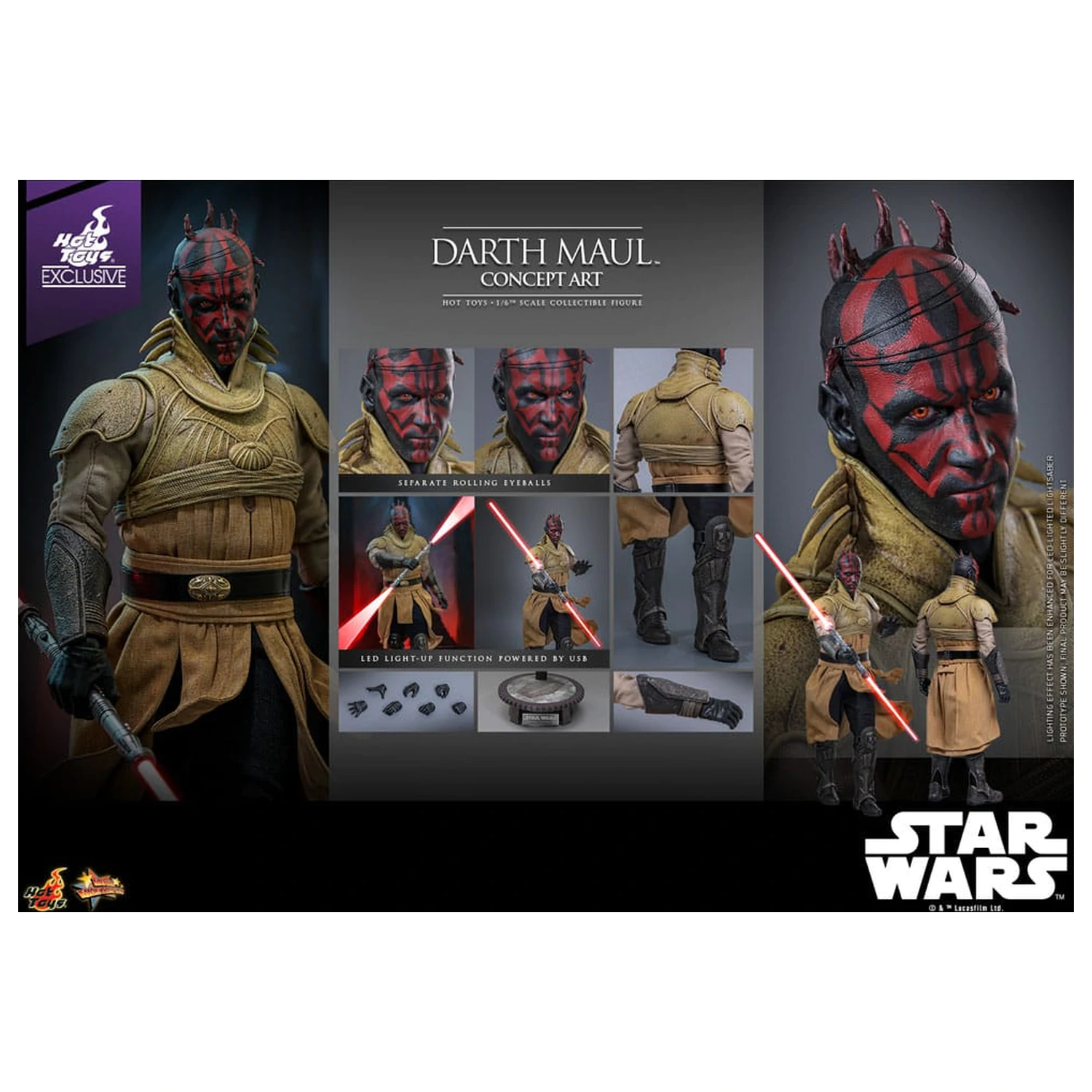 Star Wars Movie Masterpiece Akčná figúrka 1/6 Darth Maul (Concept Art) Hot Toys Exclusive 35 cm produktová fotografia