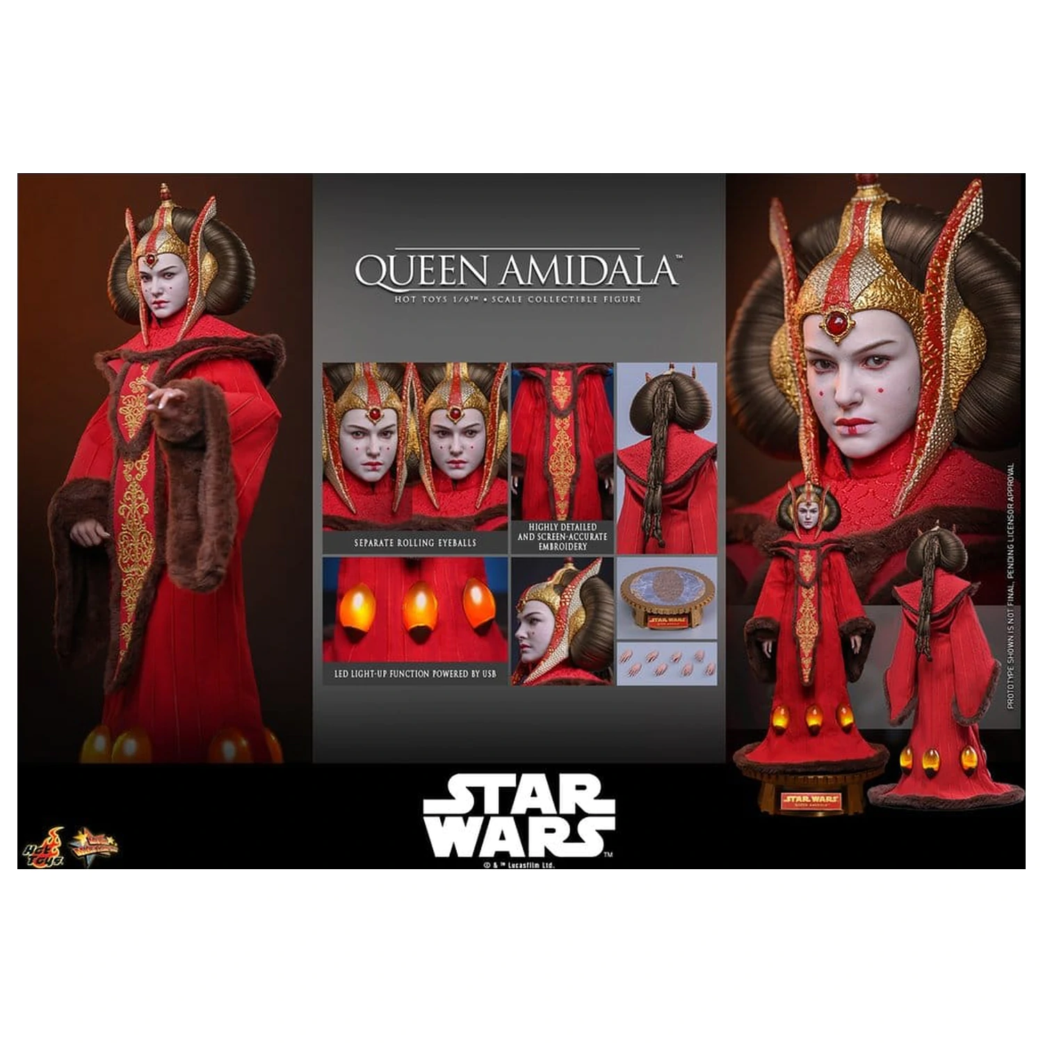 Star Wars Movie Masterpiece Akčná figúrka 1/6 Queen Amidala 28 cm produktová fotografia